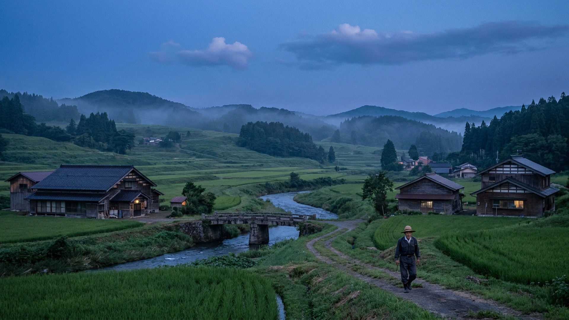 The surrounding countryside in Ōshū, Japan