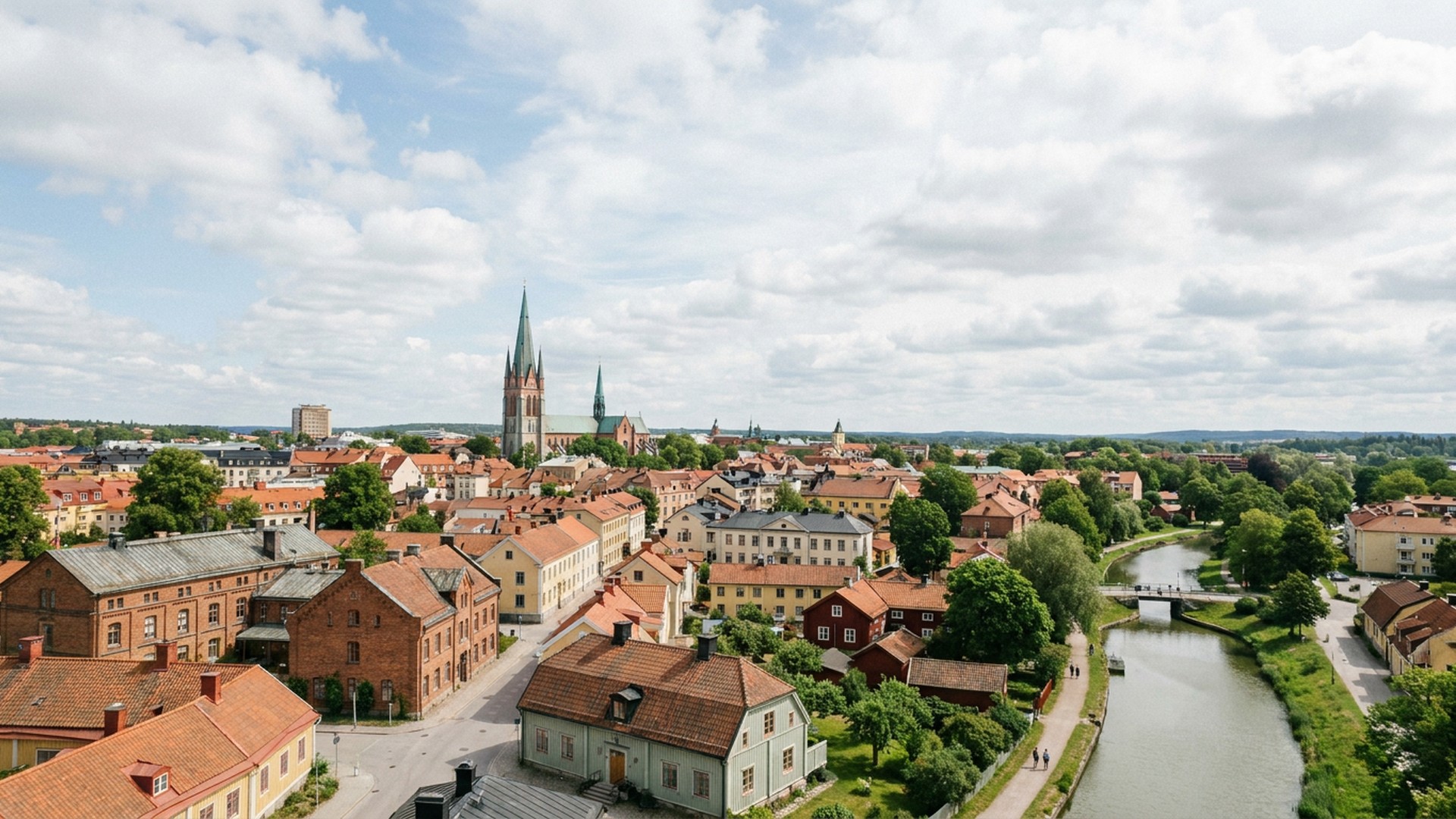 Rooftops and local building stock in Linköping, Sweden