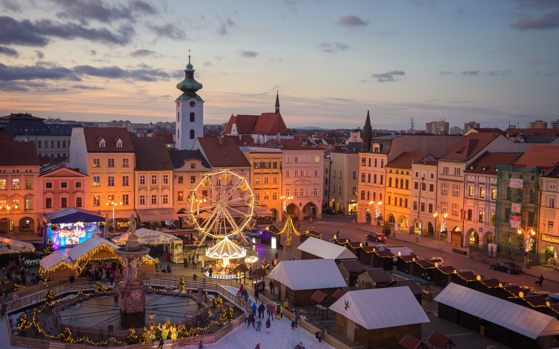 A photograph of České Budějovice, Czechia.