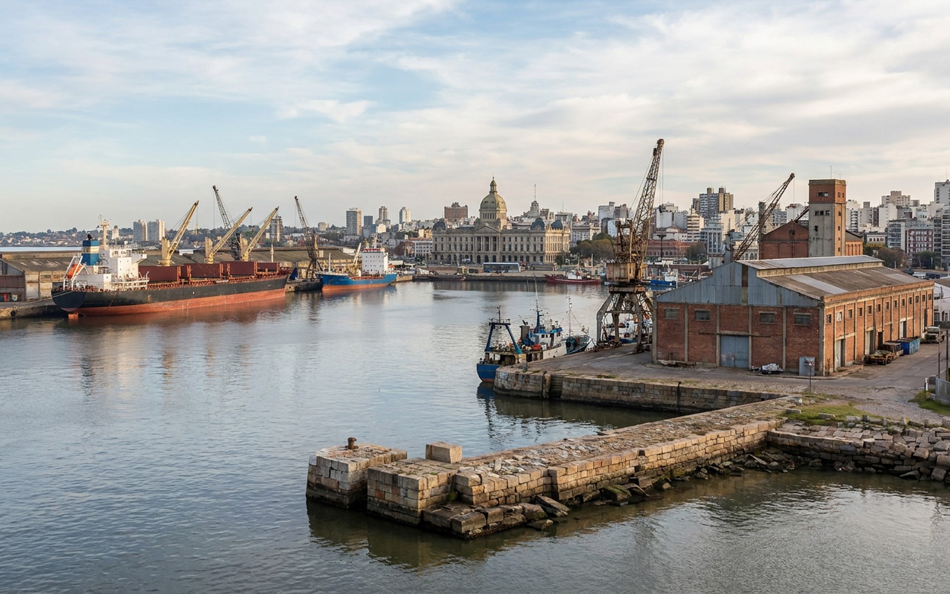 A view of Montevideo Port, Uruguay.