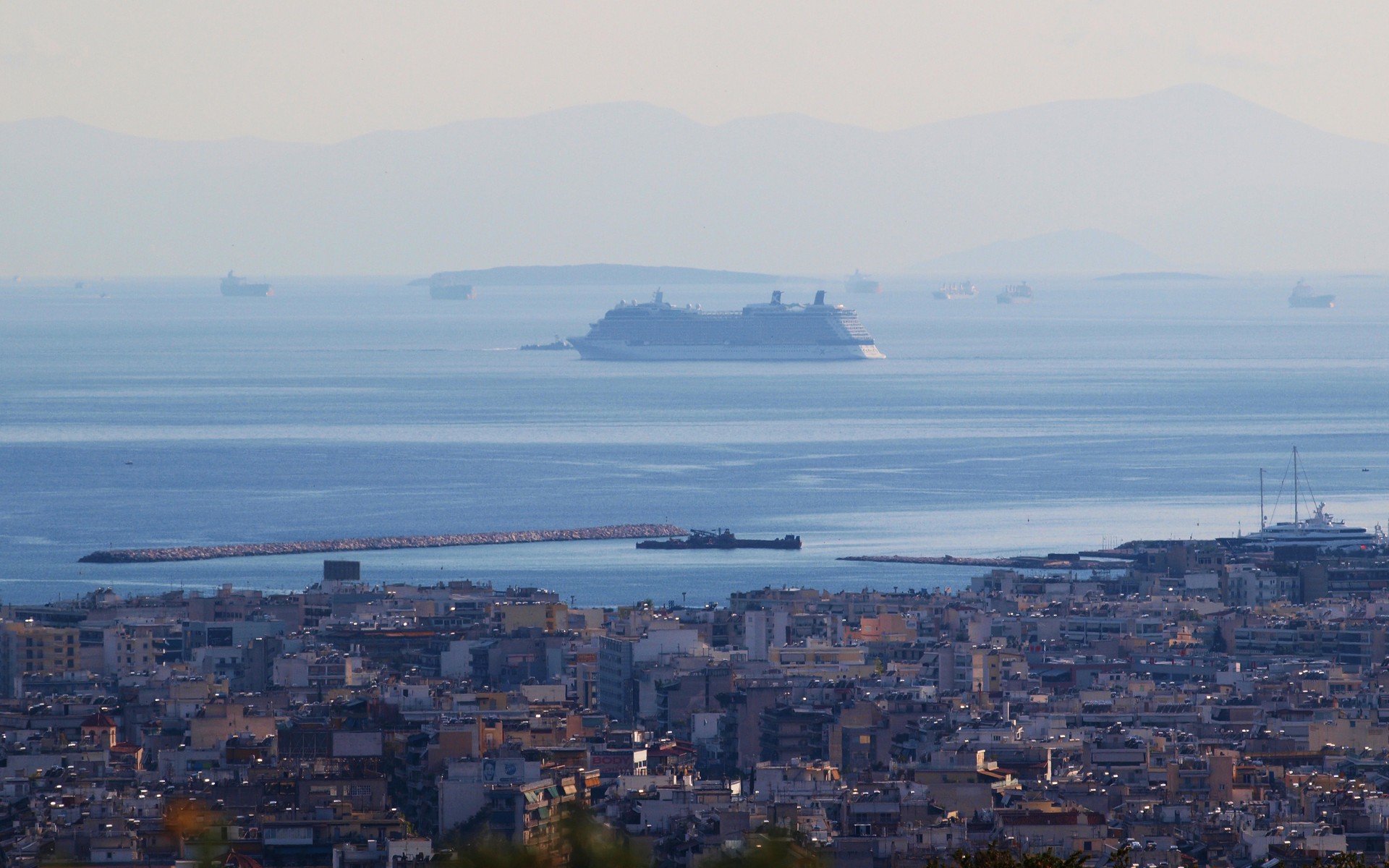A photograph of Piraeus & Athens Port Region, Greece.