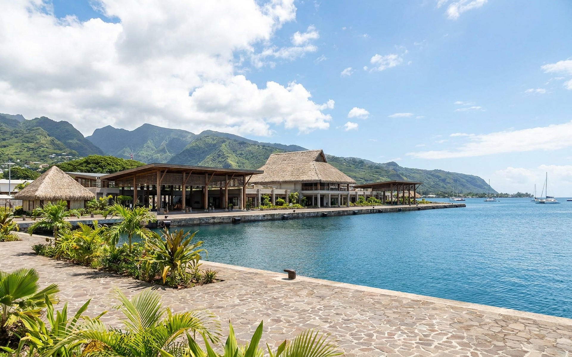 A view of Papeete Cruise Gateway, French Polynesia.