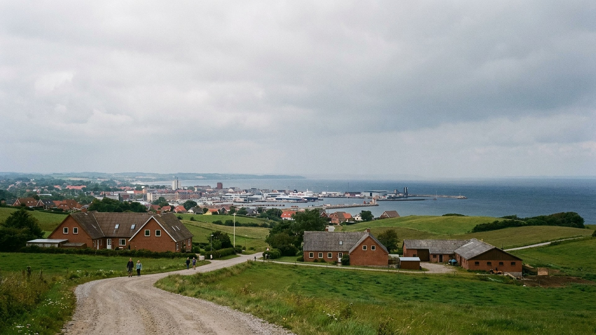 Landscape seen from a quiet local road in Frederikshavn, Denmark
