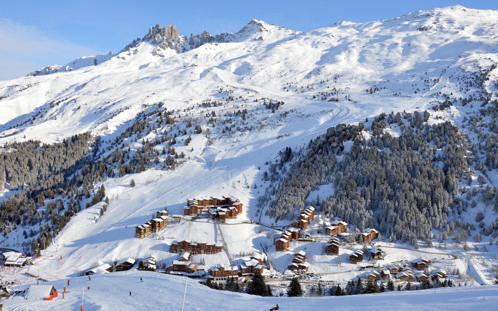 A photograph of Méribel, France.
