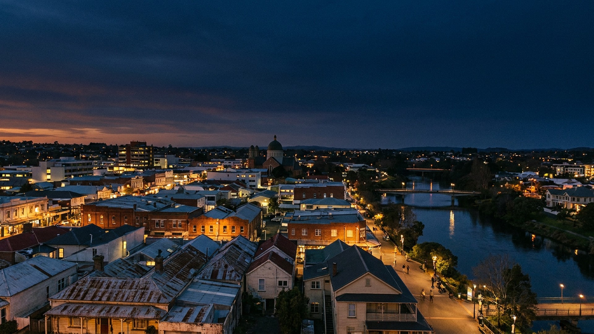 Rooftops and local building stock in Hamilton, New Zealand