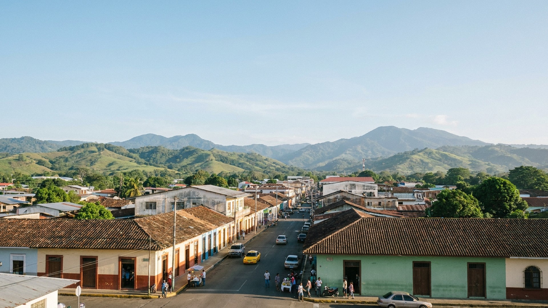 Small settlement in its landscape in David, Panama
