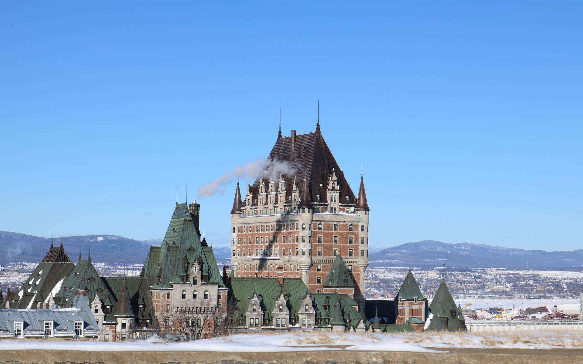 A photograph of Quebec City in Winter, Canada.