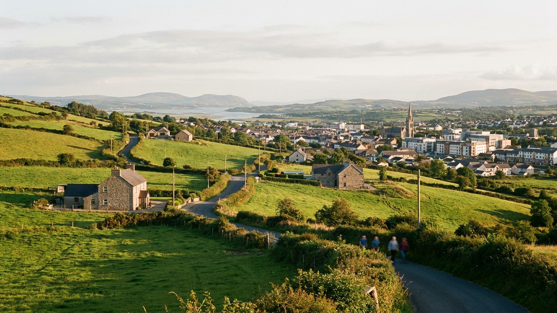 Landscape seen from a quiet local road in Letterkenny, Ireland