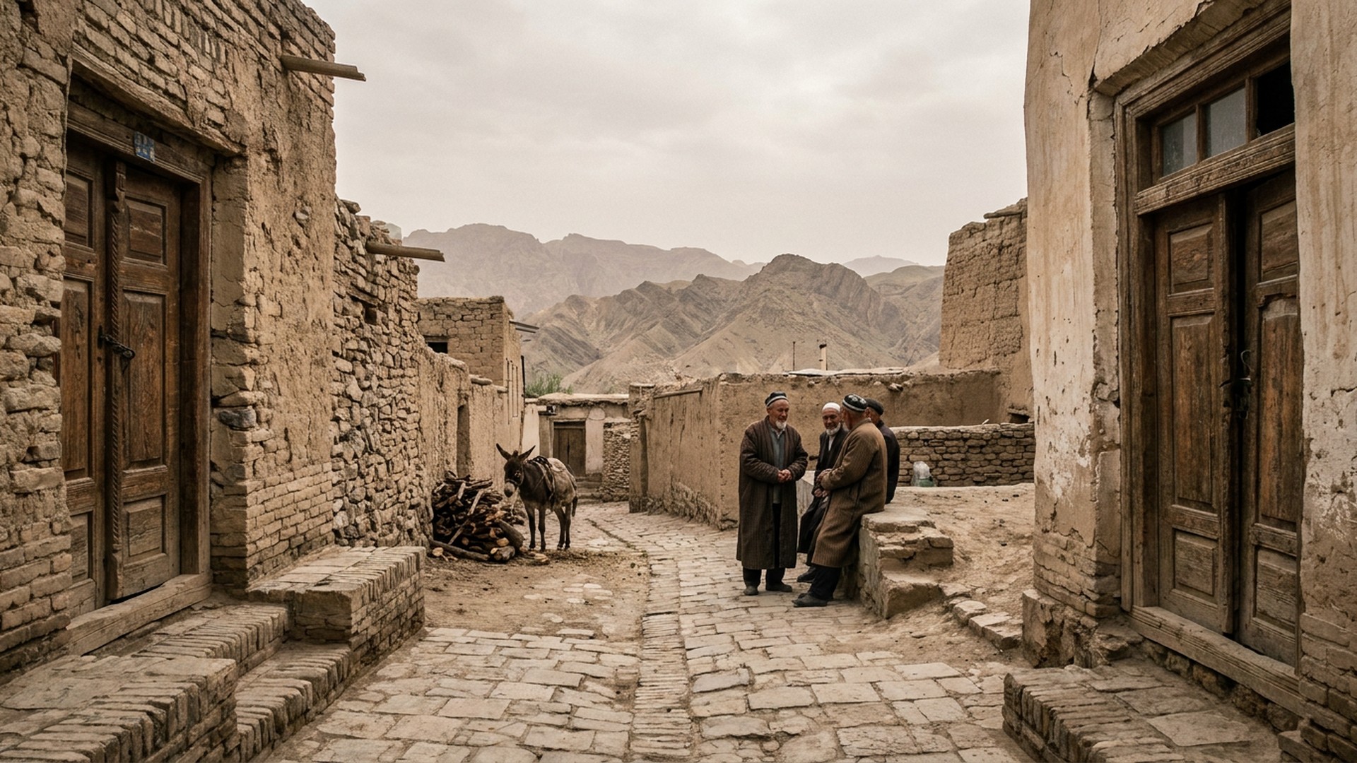 Lane in the old quarter in Boysun, Uzbekistan