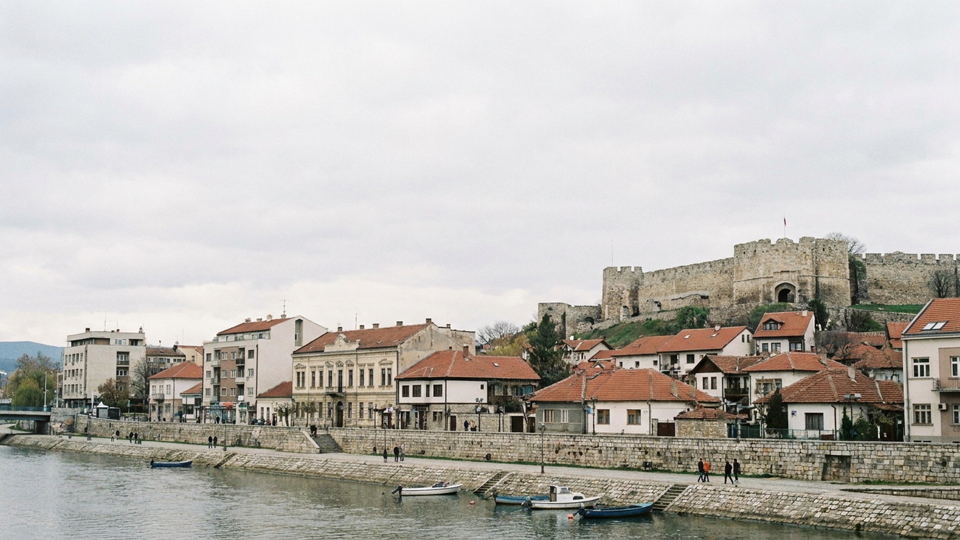 The city seen across its water in Niš, Serbia