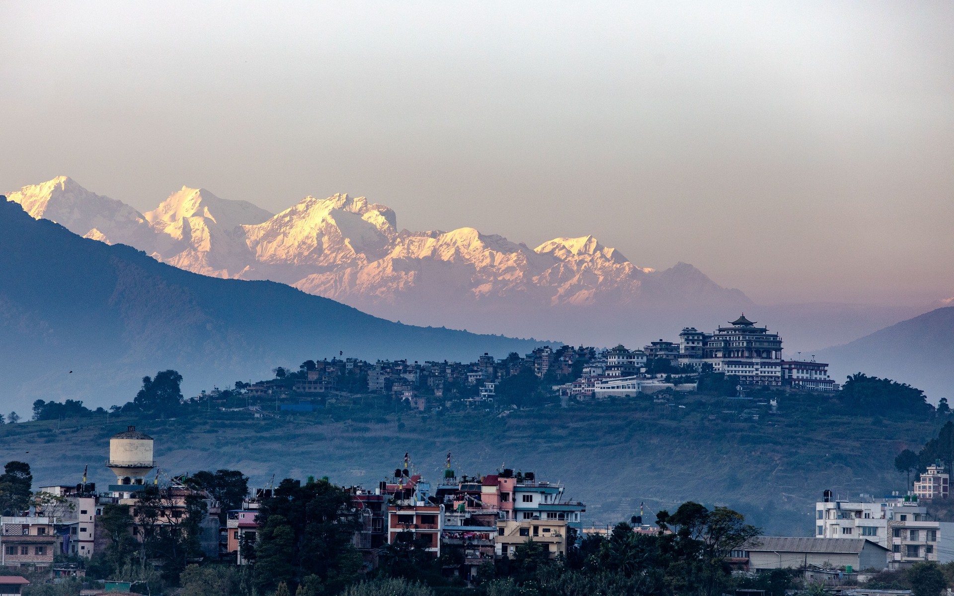 A photograph of Kathmandu Valley, Nepal.