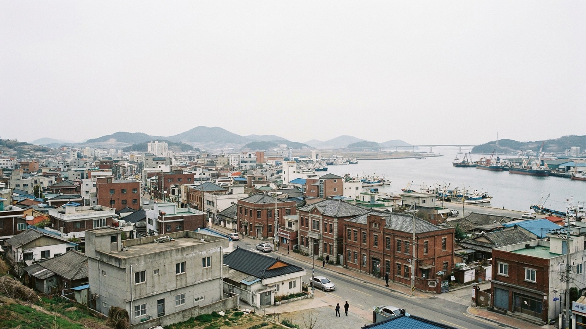 The historic core and surrounding landscape in Gunsan, South Korea