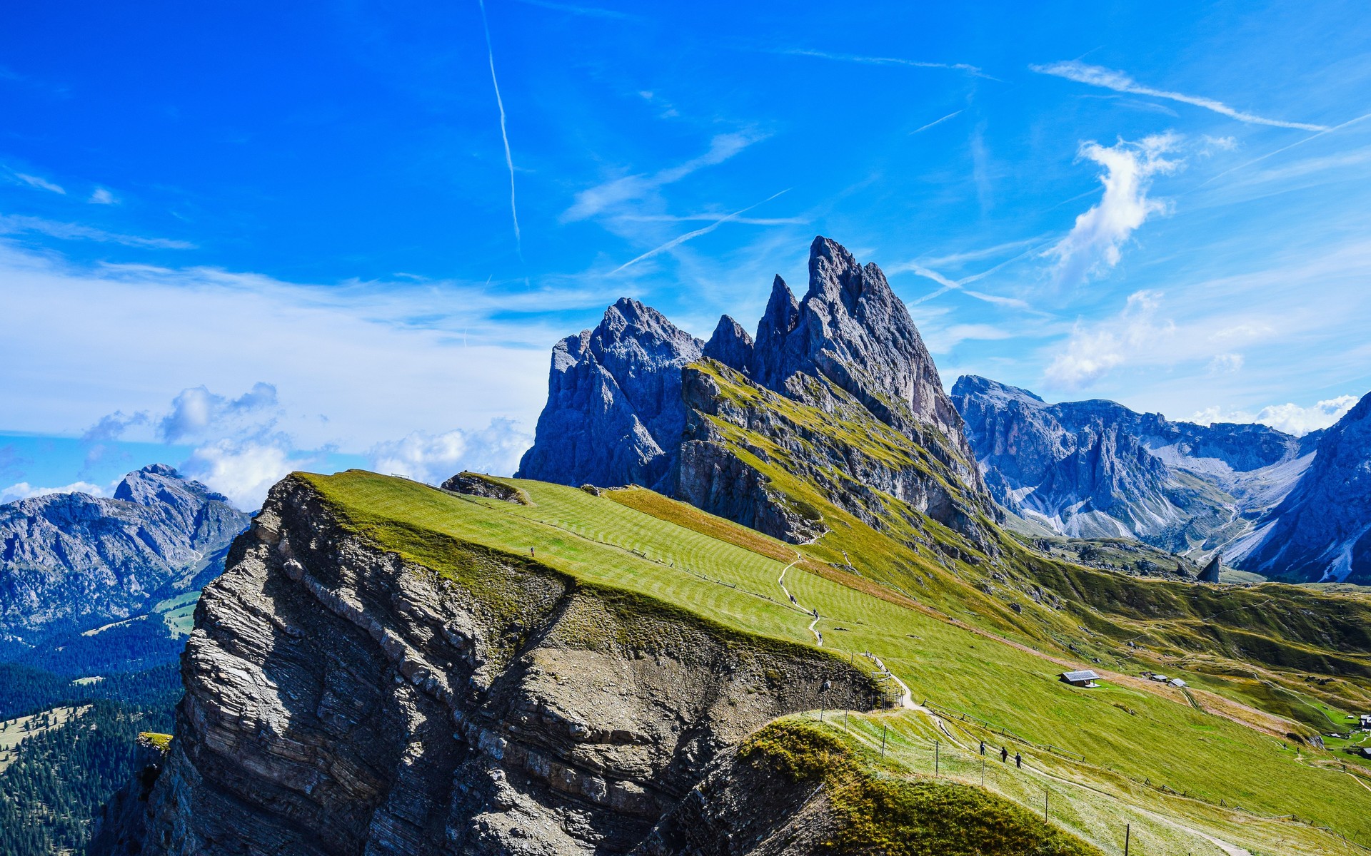 A photograph of The Dolomites, Italy.