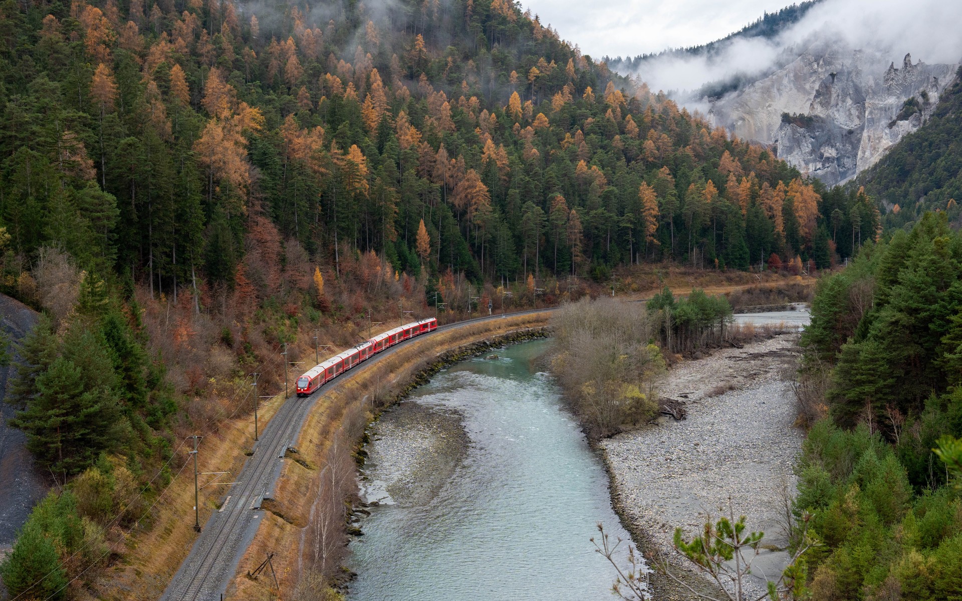 A photograph of Glacier Express Route, Switzerland.