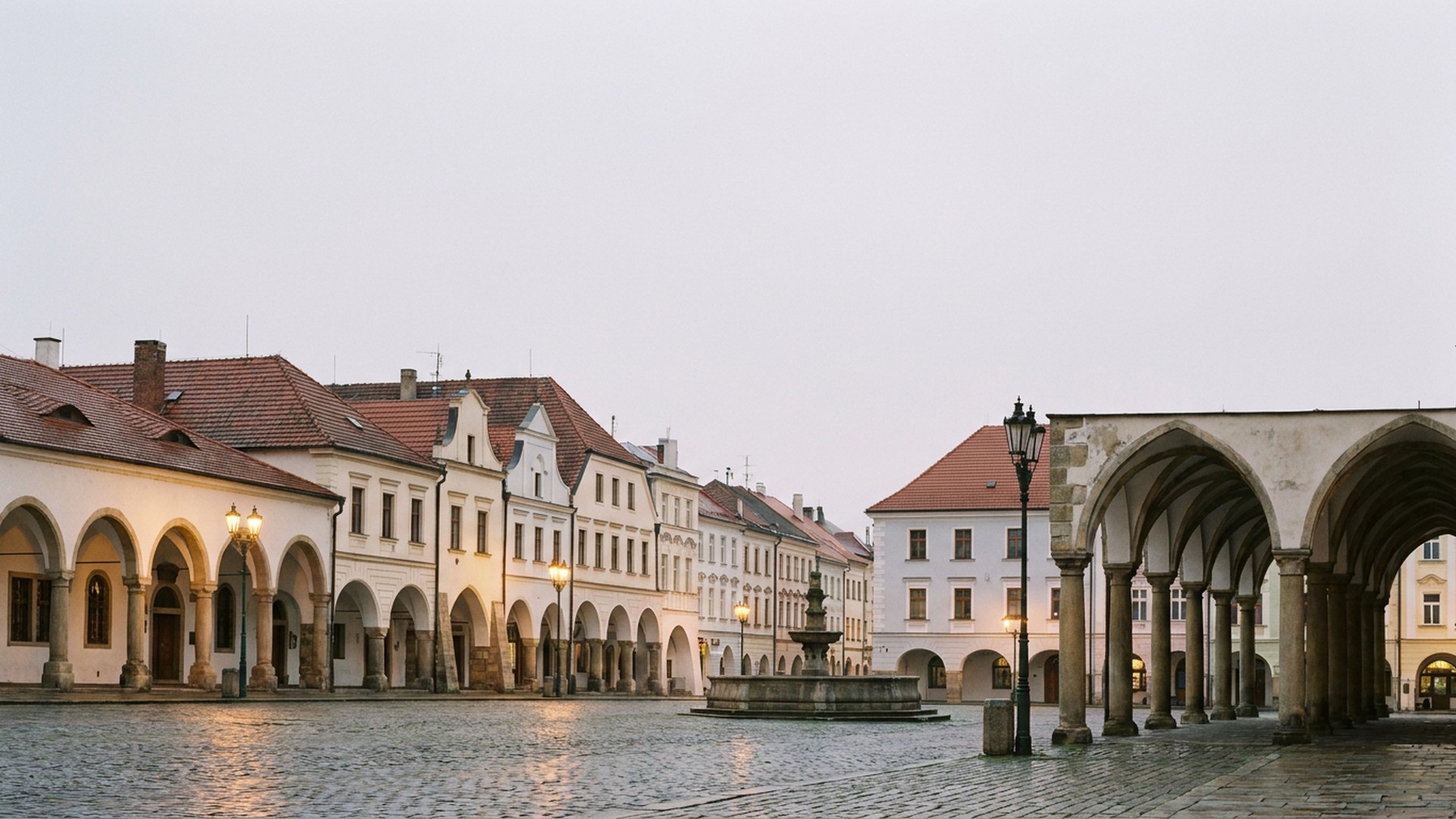 Arcaded public space in Jihlava, Czechia