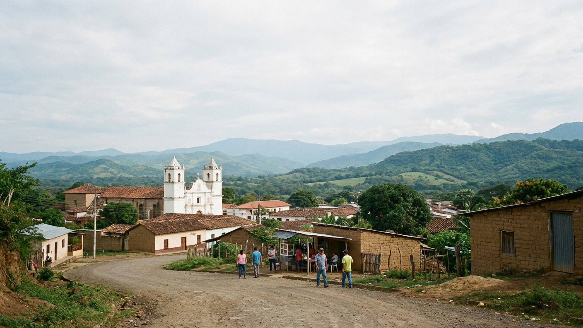 Landscape seen from a quiet local road in Metapán, El Salvador