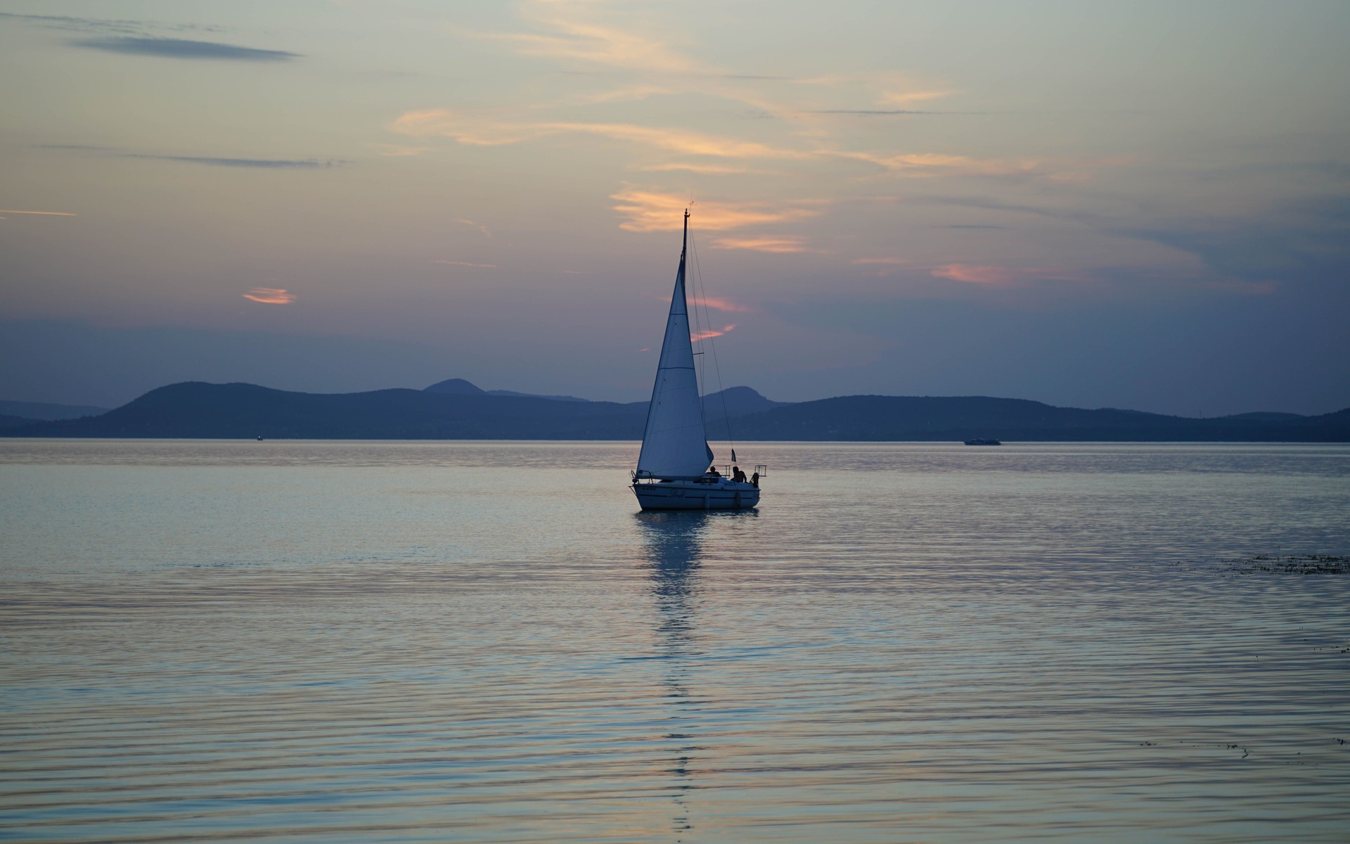 A photograph of Lake Balaton, Hungary.
