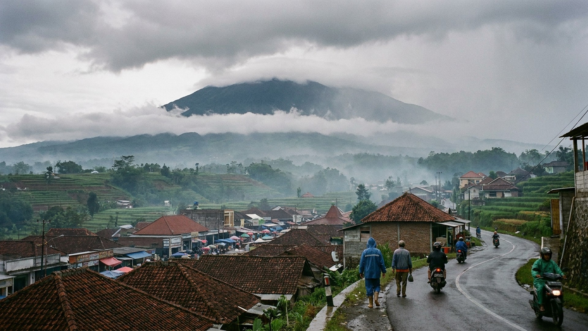The landscape under dramatic cloud in Purwokerto, Indonesia