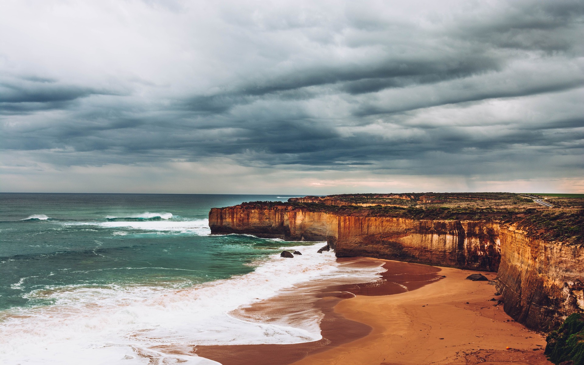 A photograph of Great Ocean Road, Australia.