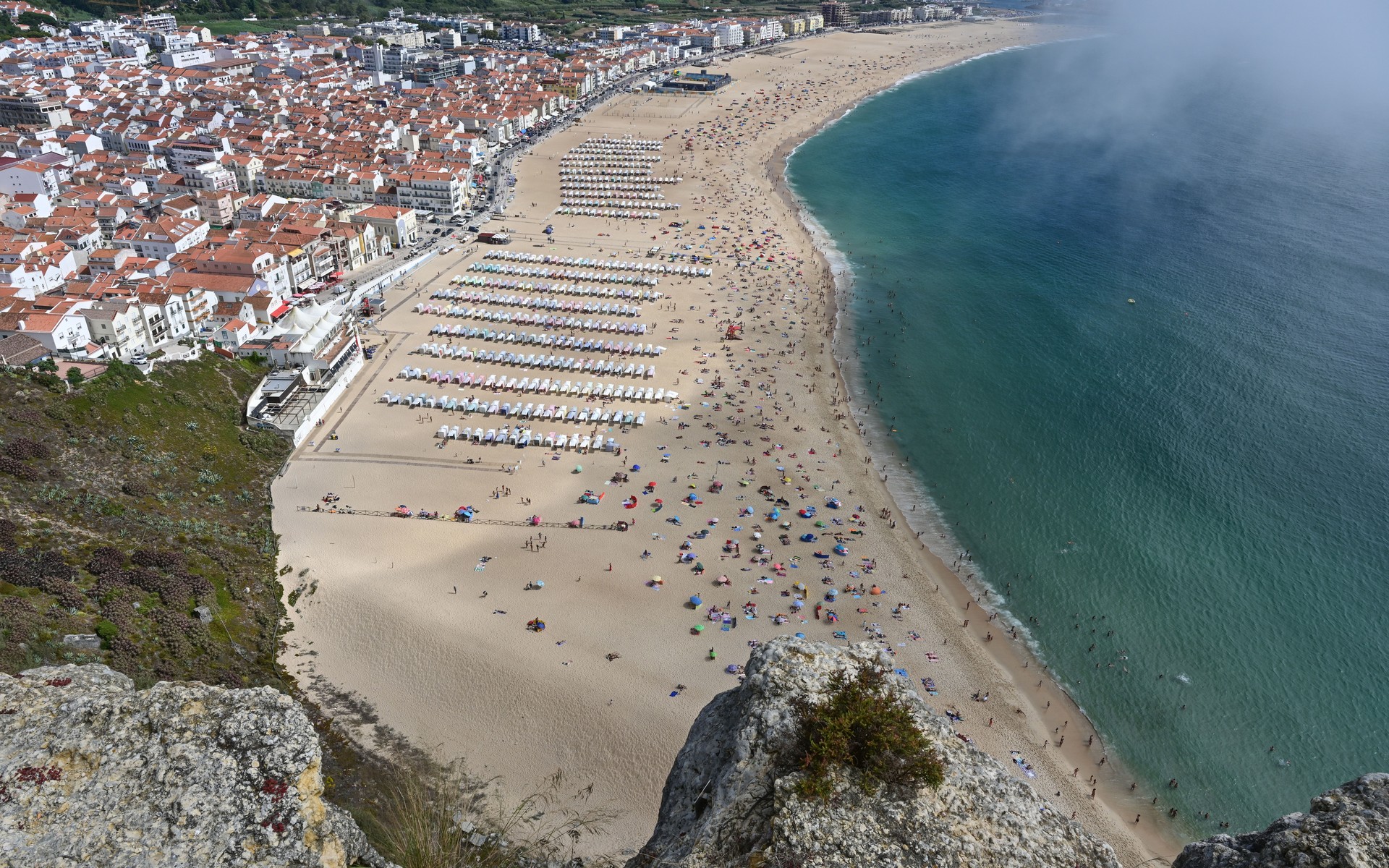 A photograph of Nazaré, Portugal.