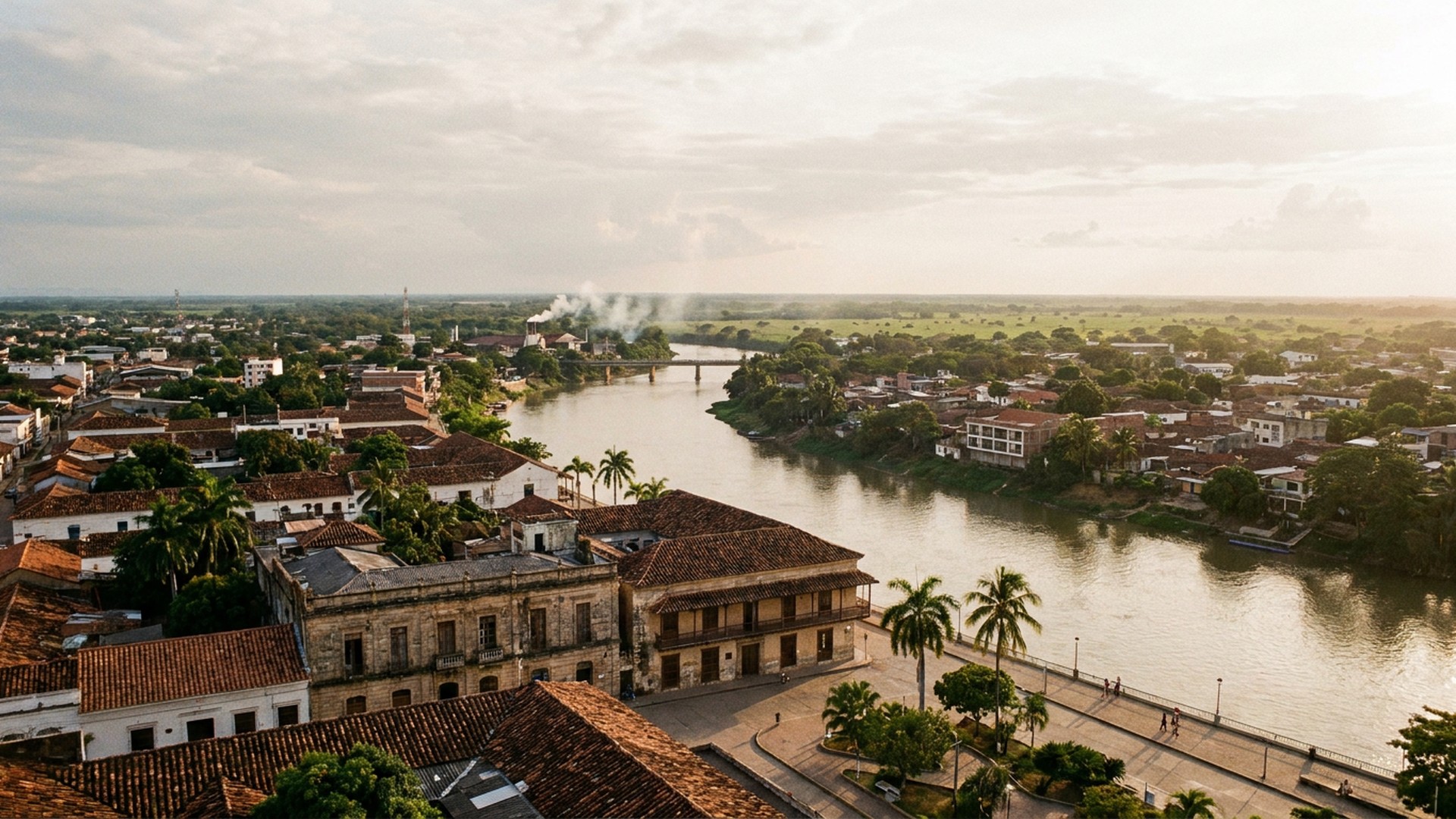 Rooftops and local building stock in Montería, Colombia