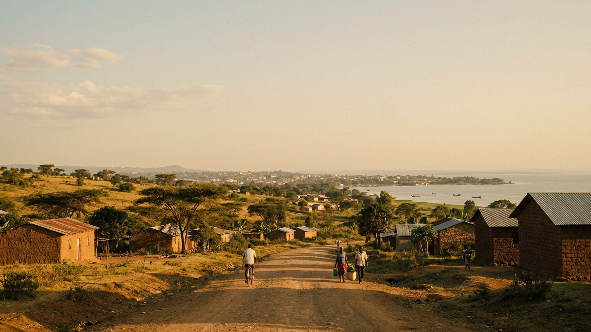 Landscape seen from a quiet local road in Kisumu, Kenya