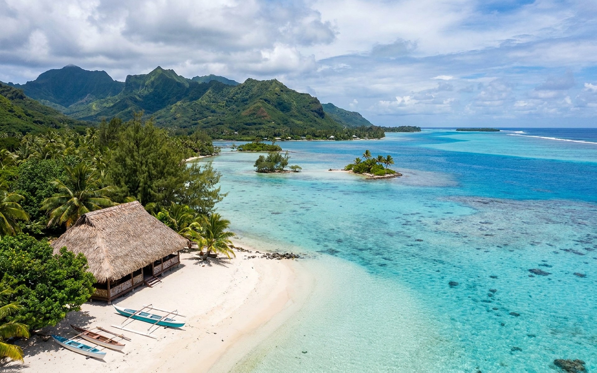 A view of Rarotonga & Aitutaki, Cook Islands.