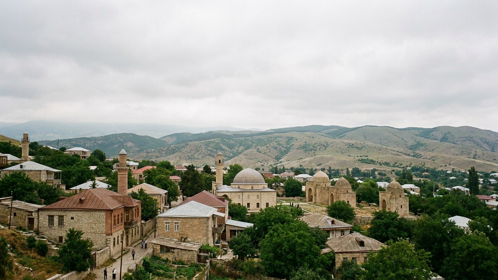 The historic core and surrounding landscape in Shamakhi, Azerbaijan