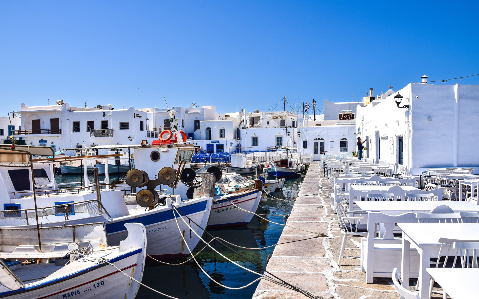 A photograph of Naxos & Paros, Greece.
