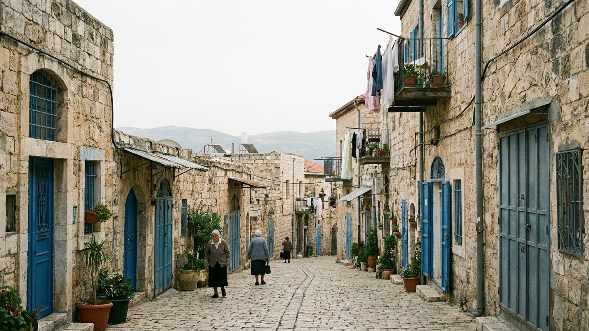 Lane in the old quarter in Safed, Israel