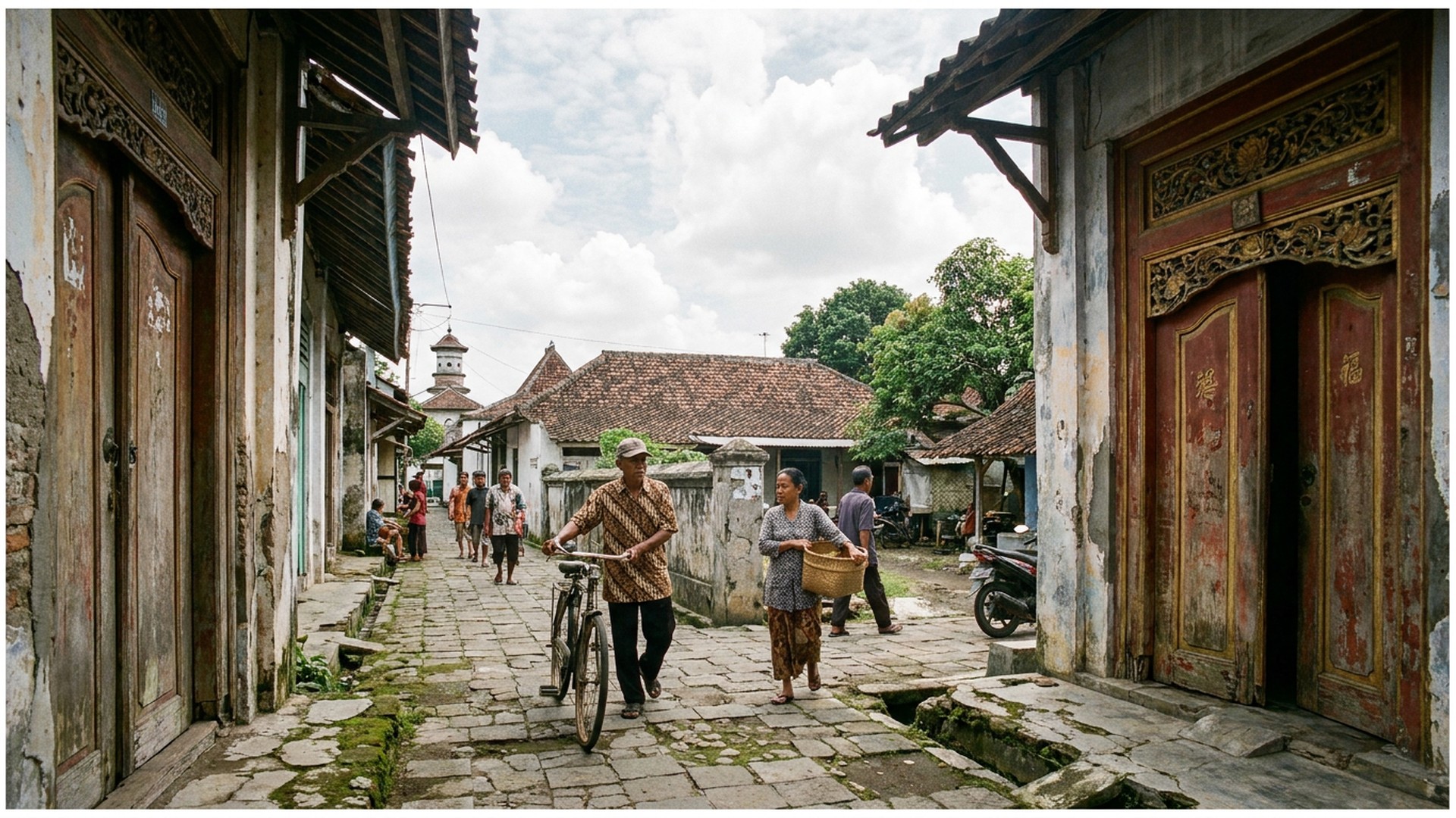 Lane in the old quarter in Cirebon, Indonesia