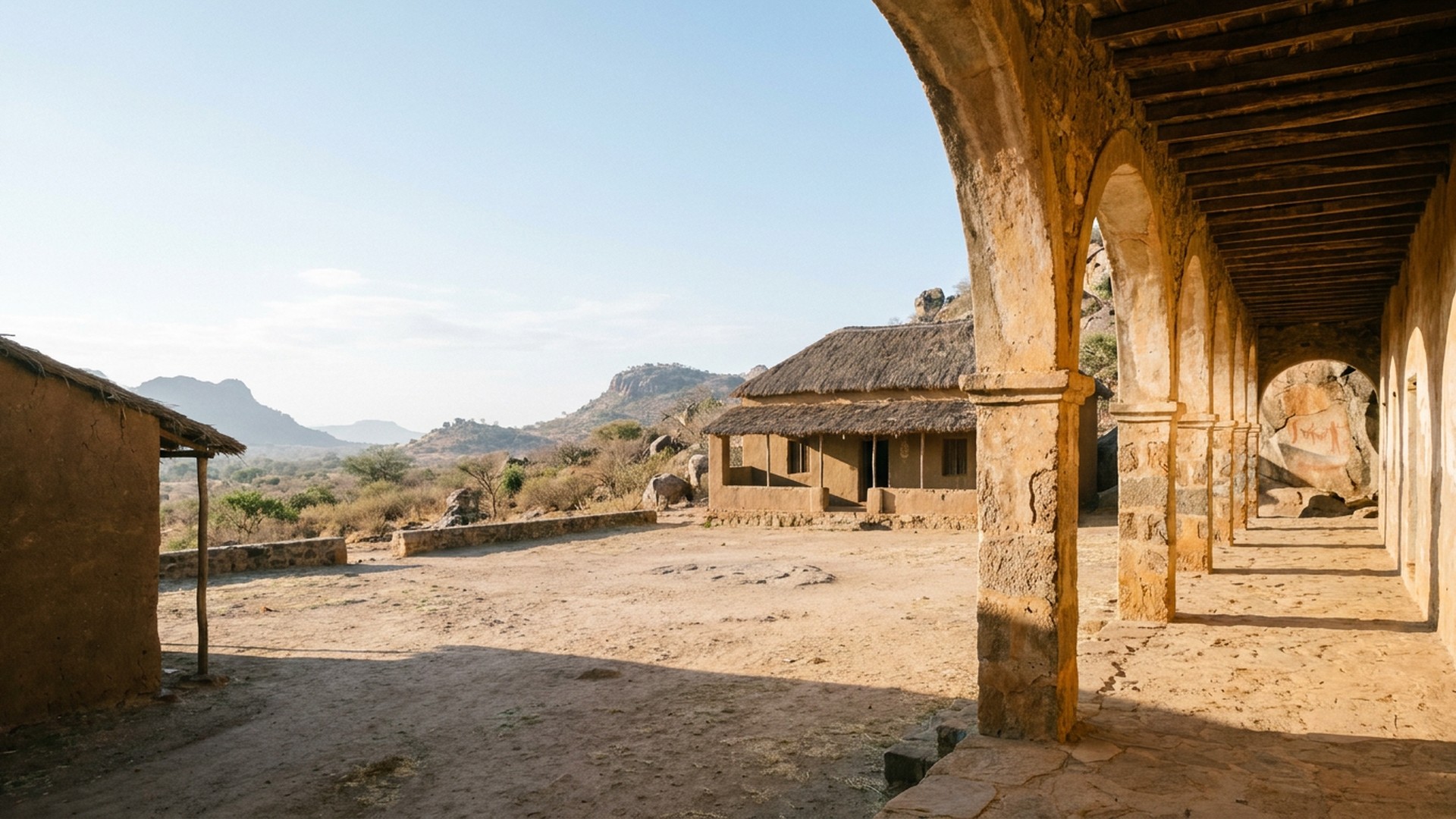 Arcaded public space in Kondoa, Tanzania