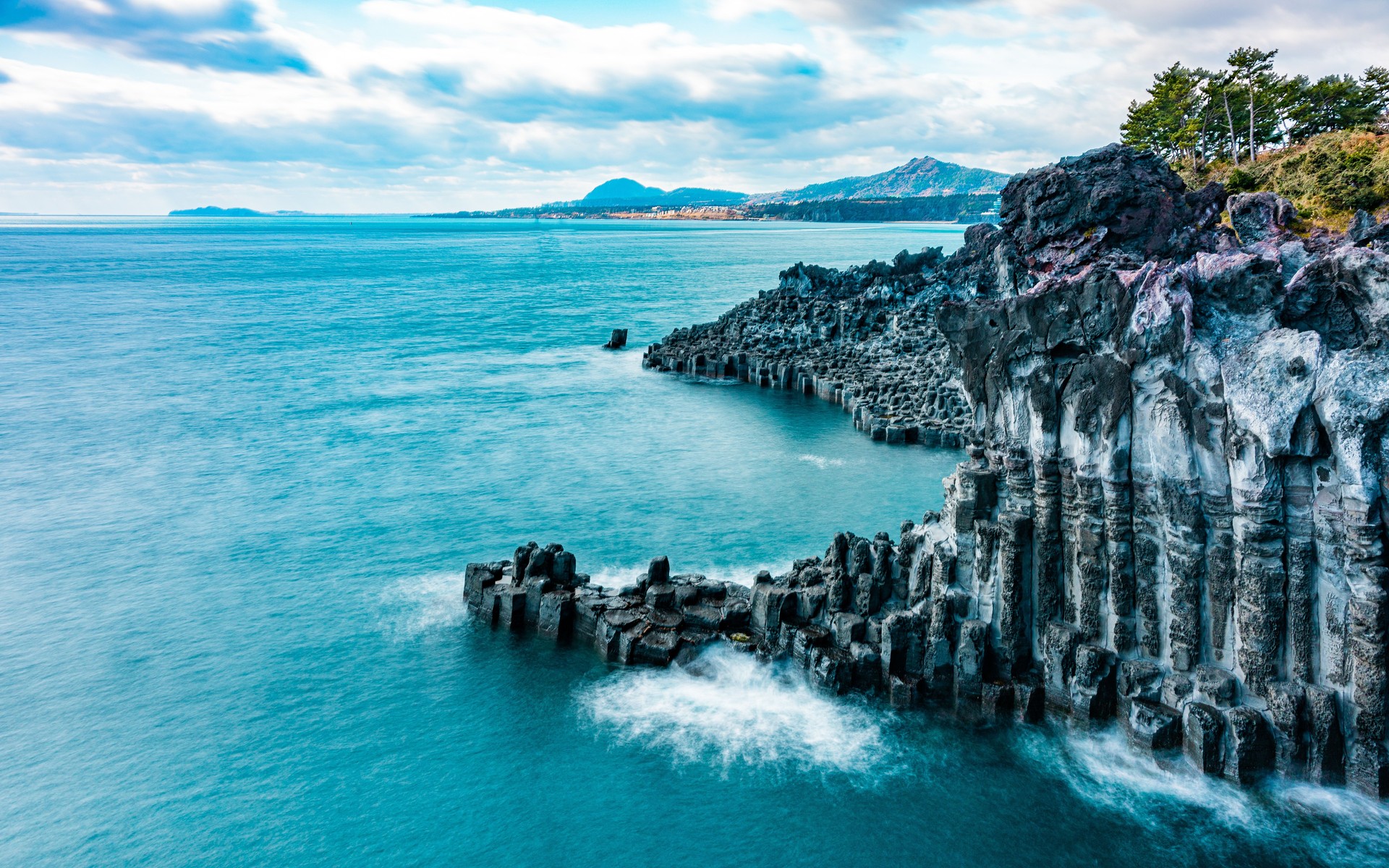 A photograph of Jeju Island, South Korea.