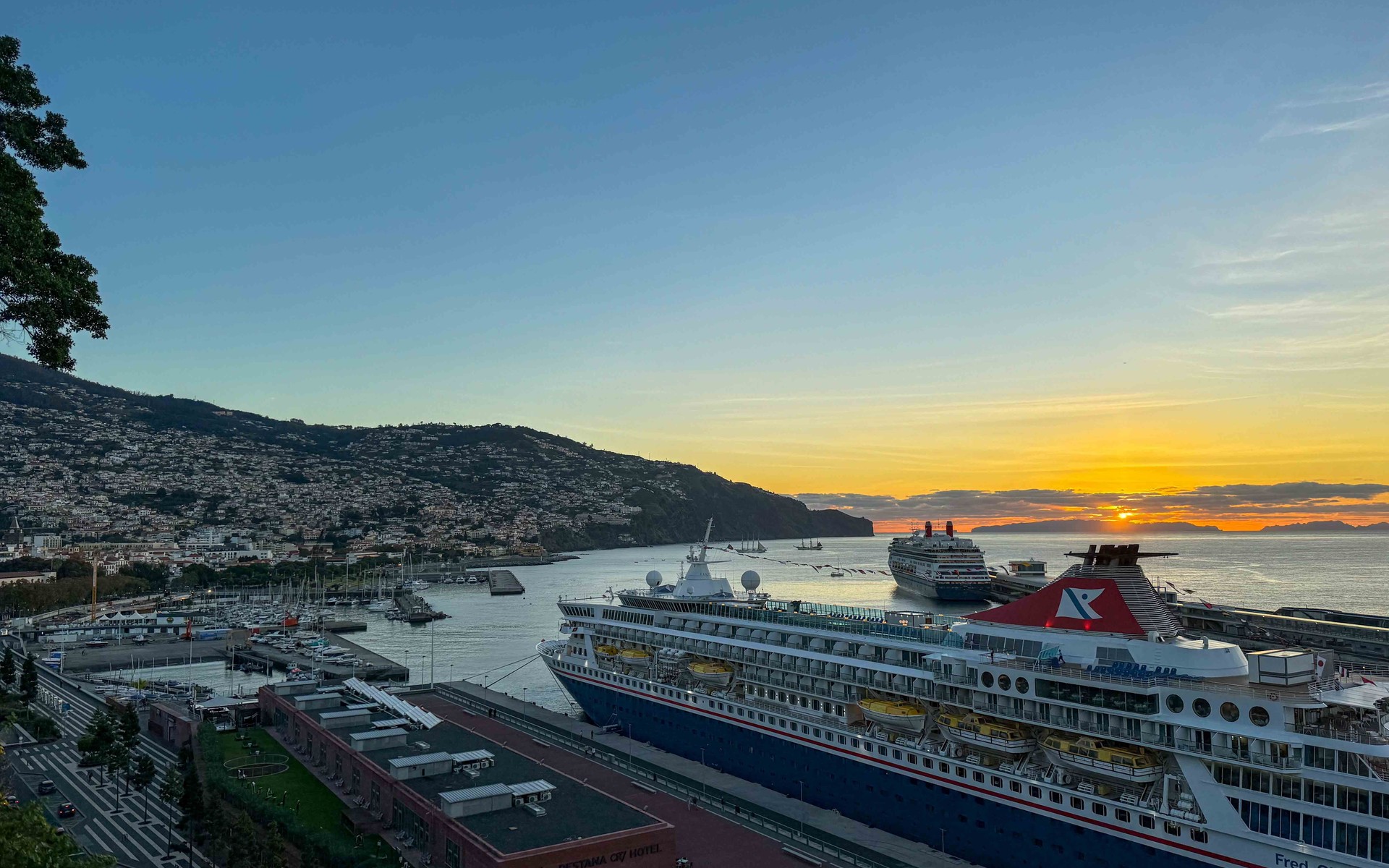 A photograph of Funchal Port, Portugal.