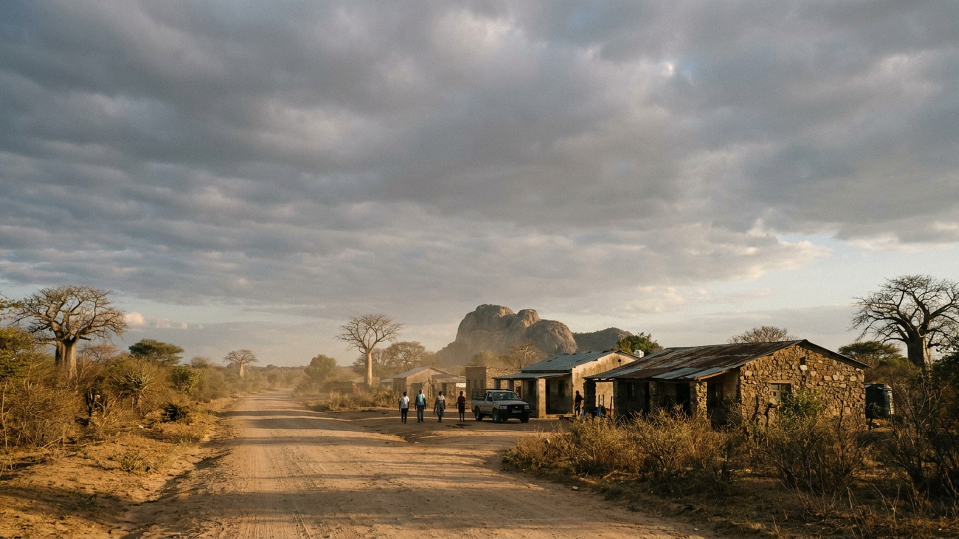 The landscape under dramatic cloud in Chiredzi, Zimbabwe