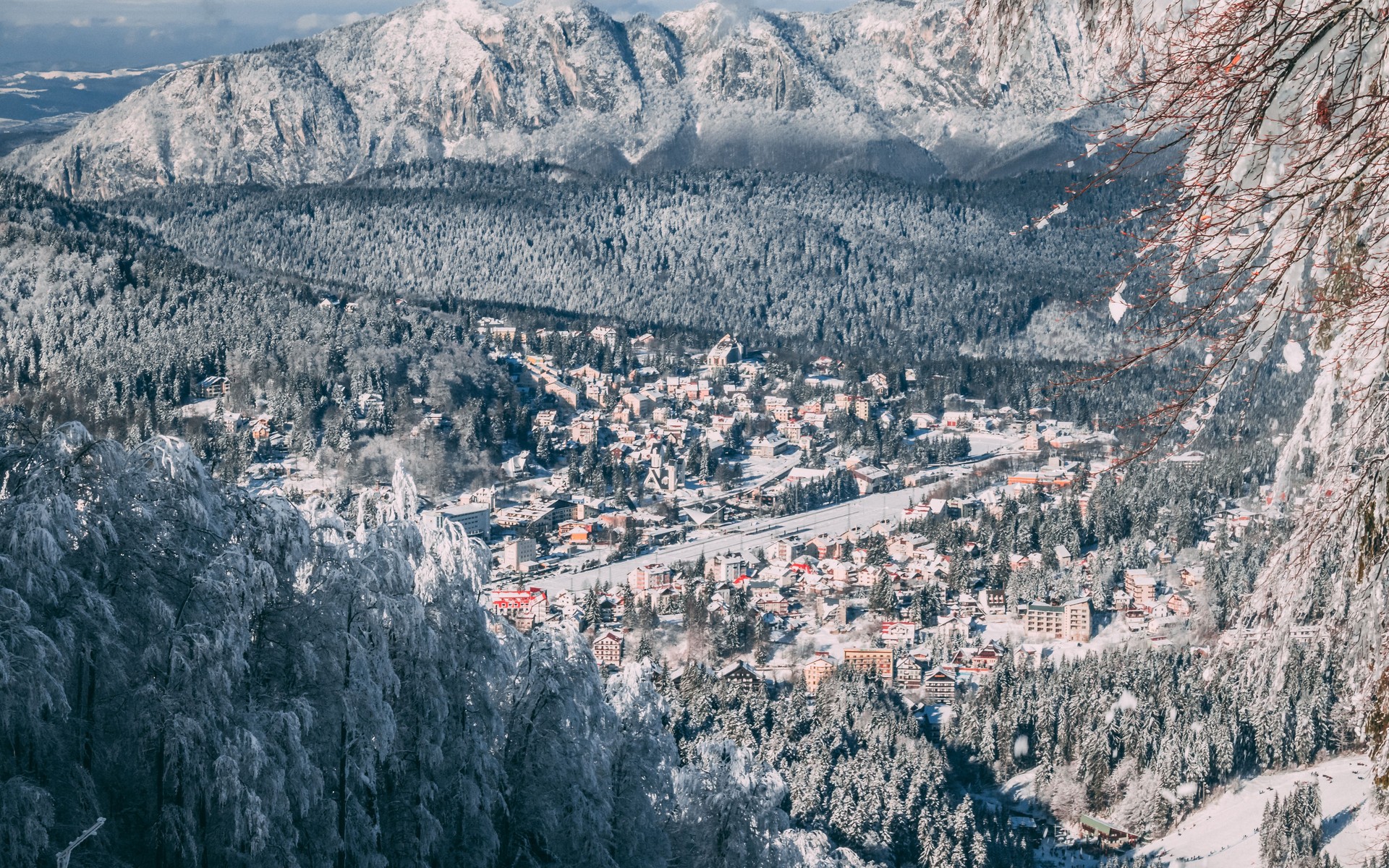 A photograph of Poiana Brașov, Romania.